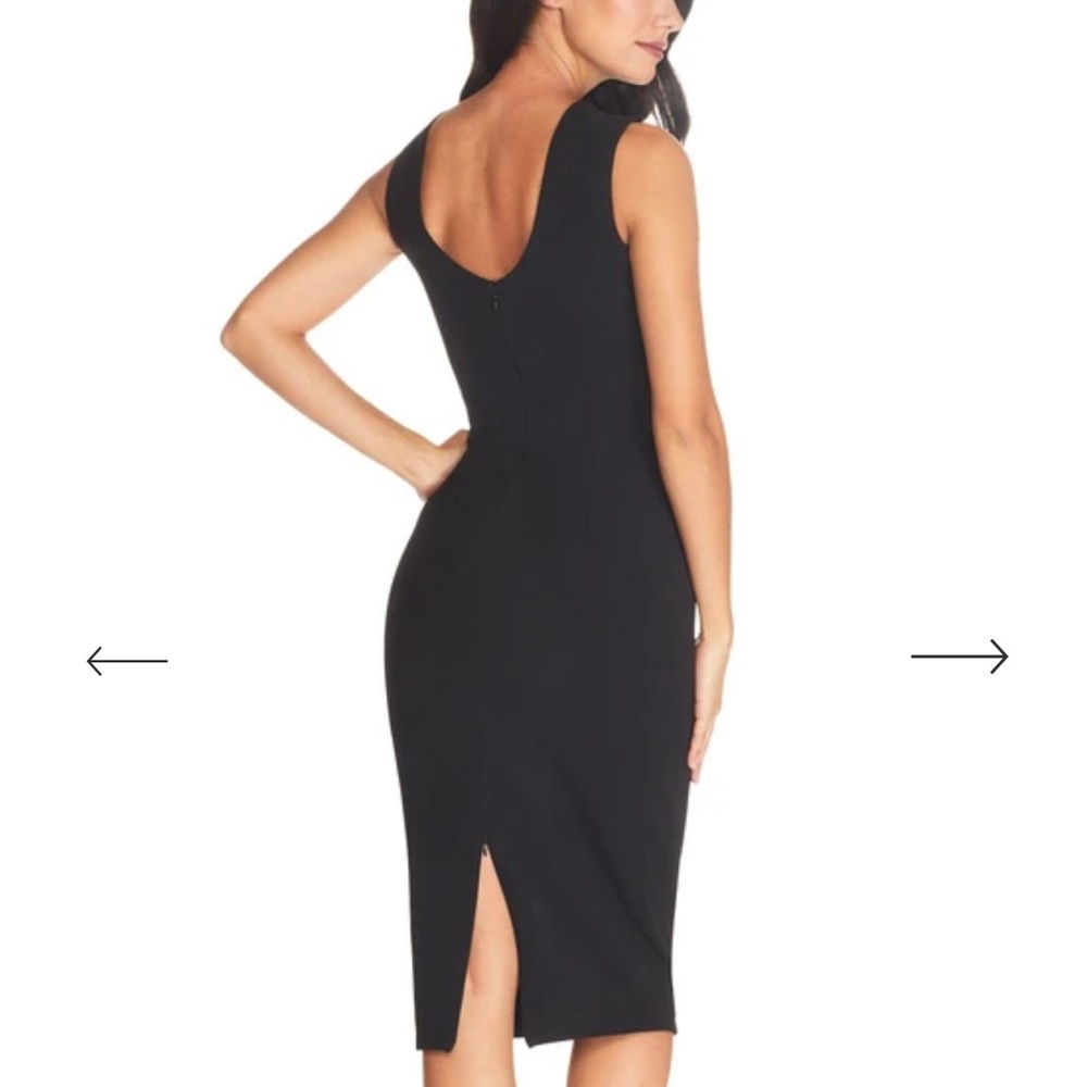 Dress the Population Black Midi Dress with Slit - Picture 4 of 4